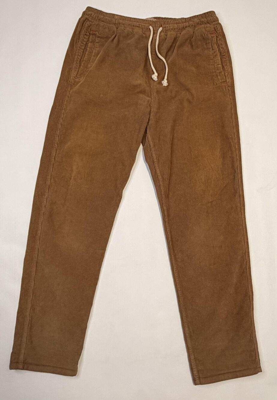 Iron And Resin Pants Mens 36x30 Brown Corduroy Jogger Elastic Waist Drawstring